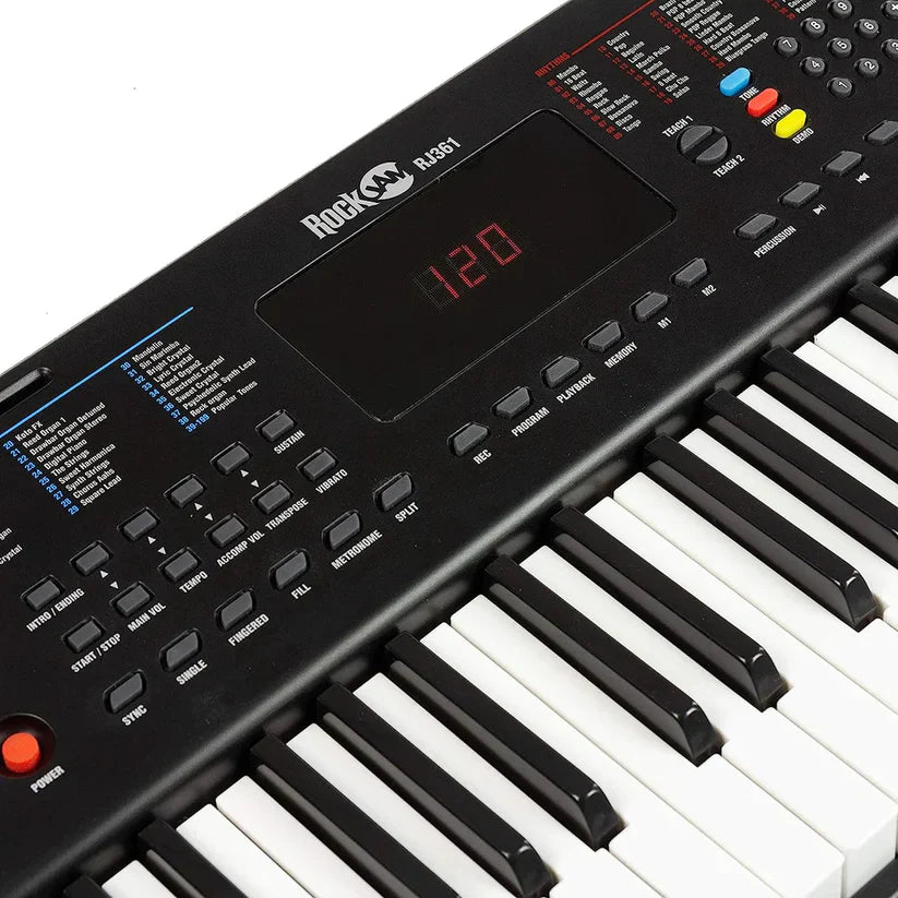 Piano RockJam avec clavier LED compact à 61 touches